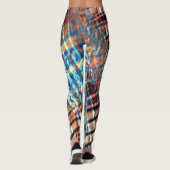 Blauwe en bruine strepen die rustisch zijn doorkru leggings (Achterkant)