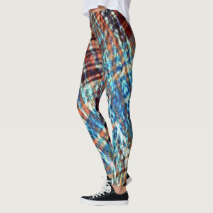 Blauwe en bruine strepen die rustisch zijn doorkru leggings