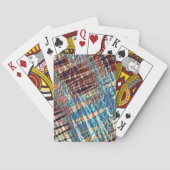 Blauwe en bruine strepen die rustisch zijn doorkru pokerkaarten (Achterkant)