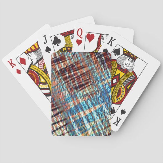 Blauwe en bruine strepen die rustisch zijn doorkru pokerkaarten (Achterkant)