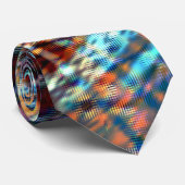 Blauwe en bruine strepen die rustisch zijn doorkru stropdas (Opgerold)