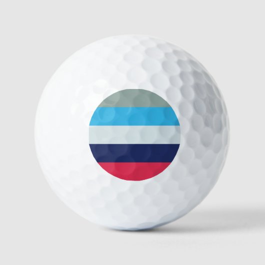 Blauwe en bruine strepen golfballen (Voorkant)