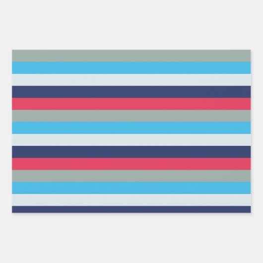 Blauwe en bruine strepen inpakpapier vel (Voorkant 3)