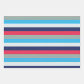 Blauwe en bruine strepen inpakpapier vel (Voorkant 2)