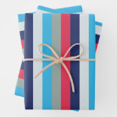 Blauwe en bruine strepen inpakpapier vel (In situ)