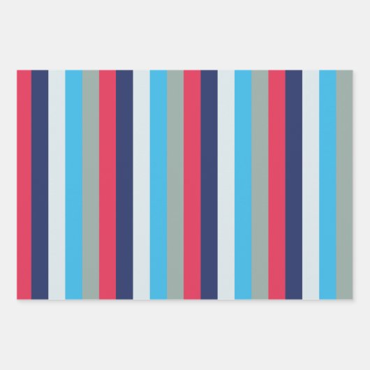 Blauwe en bruine strepen inpakpapier vel (Voorkant)