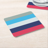 Blauwe en bruine strepen kartonnen onderzetters (Schuin)