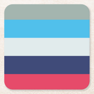 Blauwe en bruine strepen kartonnen onderzetters