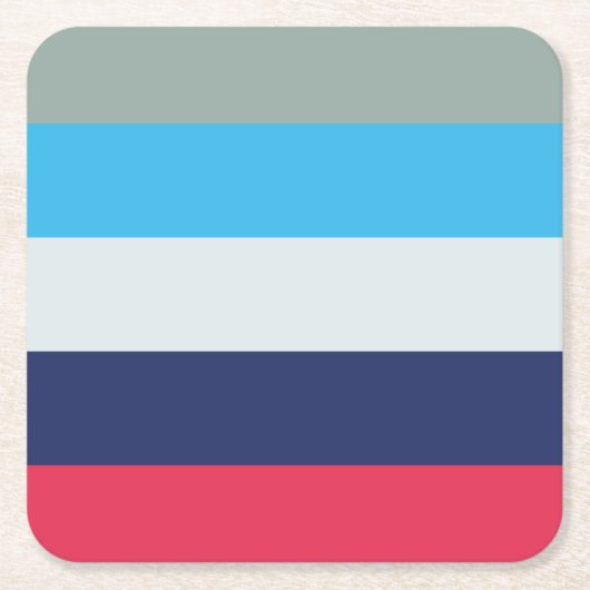 Blauwe en bruine strepen kartonnen onderzetters (Voorkant)