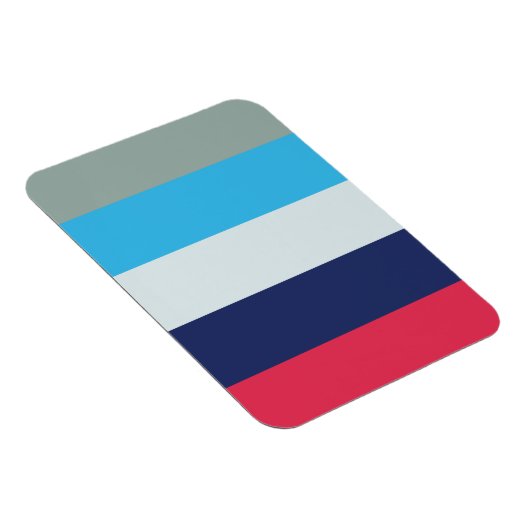 Blauwe en bruine strepen magneet (Rechterzijde)