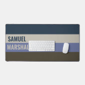 Blauwe en bruine strepen patroon bureaumat (Keyboard & Muis)