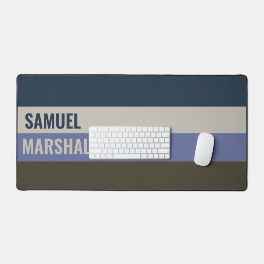 Blauwe en bruine strepen patroon bureaumat (Keyboard & Muis)