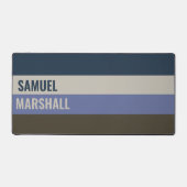 Blauwe en bruine strepen patroon bureaumat (Voorkant)