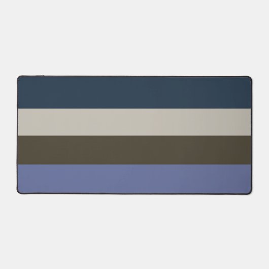 Blauwe en bruine strepen patroon bureaumat (Voorkant)