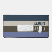 Blauwe en bruine strepen patroon bureaumat (Keyboard & Muis)