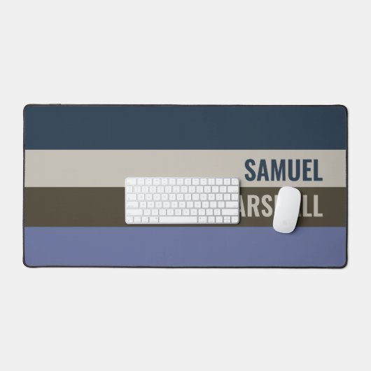 Blauwe en bruine strepen patroon bureaumat (Keyboard & Muis)