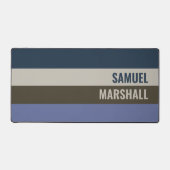 Blauwe en bruine strepen patroon bureaumat (Voorkant)