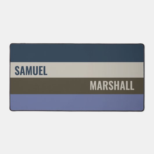 Blauwe en bruine strepen patroon bureaumat (Voorkant)