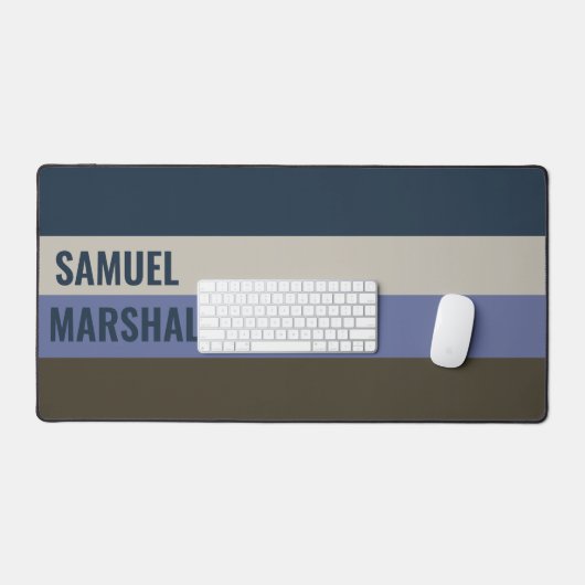 Blauwe en bruine strepen patroon bureaumat (Keyboard & Muis)