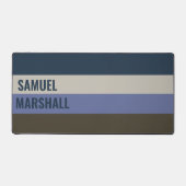 Blauwe en bruine strepen patroon bureaumat (Voorkant)