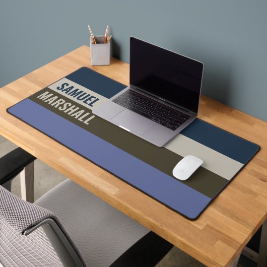 Blauwe en bruine strepen patroon bureaumat (Kantoor 2)