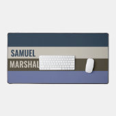 Blauwe en bruine strepen patroon bureaumat (Keyboard & Muis)