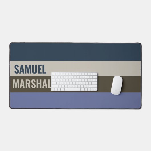 Blauwe en bruine strepen patroon bureaumat (Keyboard & Muis)