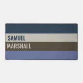 Blauwe en bruine strepen patroon bureaumat (Voorkant)