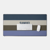 Blauwe en bruine strepen patroon bureaumat (Keyboard & Muis)