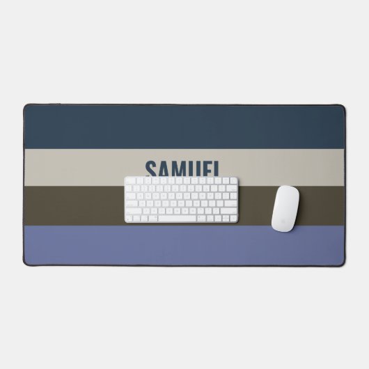 Blauwe en bruine strepen patroon bureaumat (Keyboard & Muis)