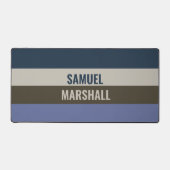 Blauwe en bruine strepen patroon bureaumat (Voorkant)