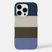 Blauwe en bruine strepen patroon Case-Mate iPhone case (Achterkant)