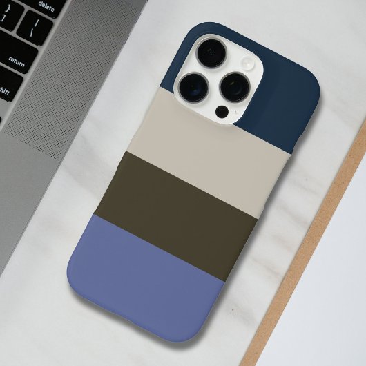 Blauwe en bruine strepen patroon Case-Mate iPhone case