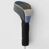 Blauwe en bruine strepen patroon golfheadcover (Schuin)