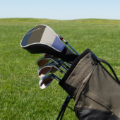 Blauwe en bruine strepen patroon golfheadcover (Insitu)