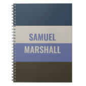 Blauwe en bruine strepen patroon notitieboek (Voorkant)