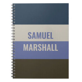 Blauwe en bruine strepen patroon notitieboek