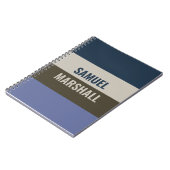 Blauwe en bruine strepen patroon notitieboek (Linkerzijde)