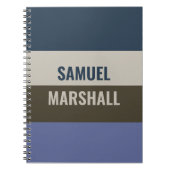 Blauwe en bruine strepen patroon notitieboek (Voorkant)