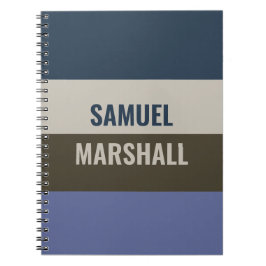 Blauwe en bruine strepen patroon notitieboek