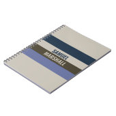 Blauwe en bruine strepen patroon notitieboek (Linkerzijde)