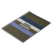 Blauwe en bruine strepen patroon notitieboek (Linkerzijde)