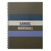 Blauwe en bruine strepen patroon notitieboek (Voorkant)