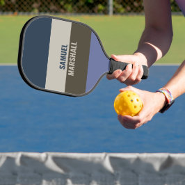 Blauwe en bruine strepen patroon pickleball paddle