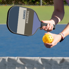 Blauwe en bruine strepen patroon pickleball paddle