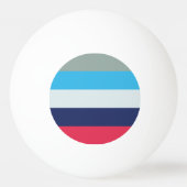 Blauwe en bruine strepen pingpongbal (Achterkant)