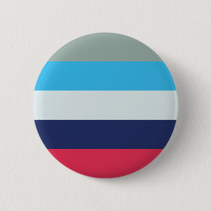 Blauwe en bruine strepen ronde button 5,7 cm