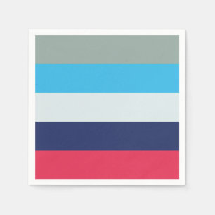 Blauwe en bruine strepen servet