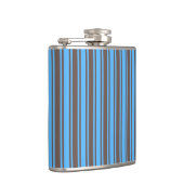 Blauwe en bruine strepen van snoep heupfles (Rechts)
