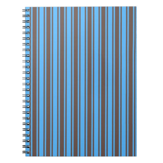 Blauwe en bruine strepen van snoep notitieboek (Voorkant)